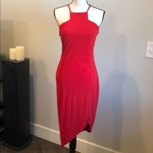 Express Red Asymmetrical Dress